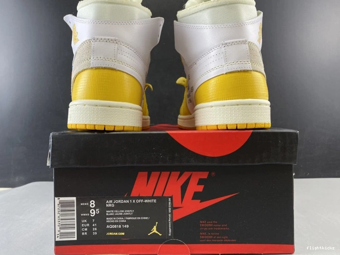White AQ0818-149 Yellow-Cone Jordan Off-White Air Dark 1 NRG x Powder 0728